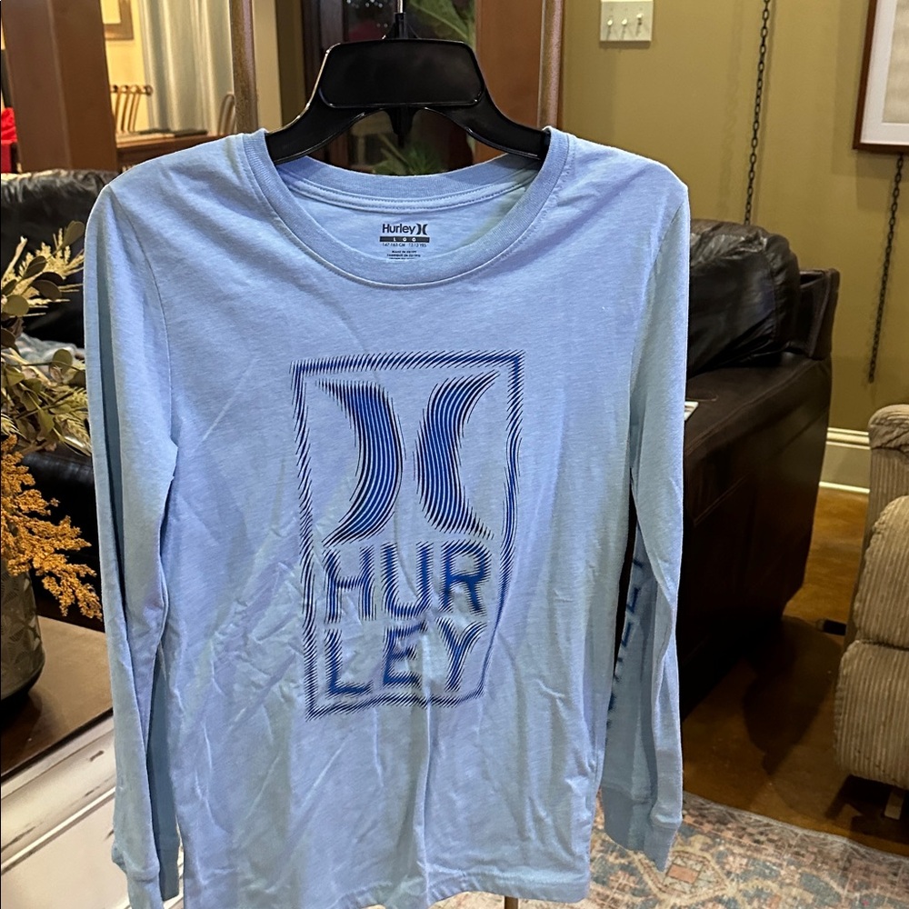 Hurley Sky Blue Graphic Long Sleeve Tee